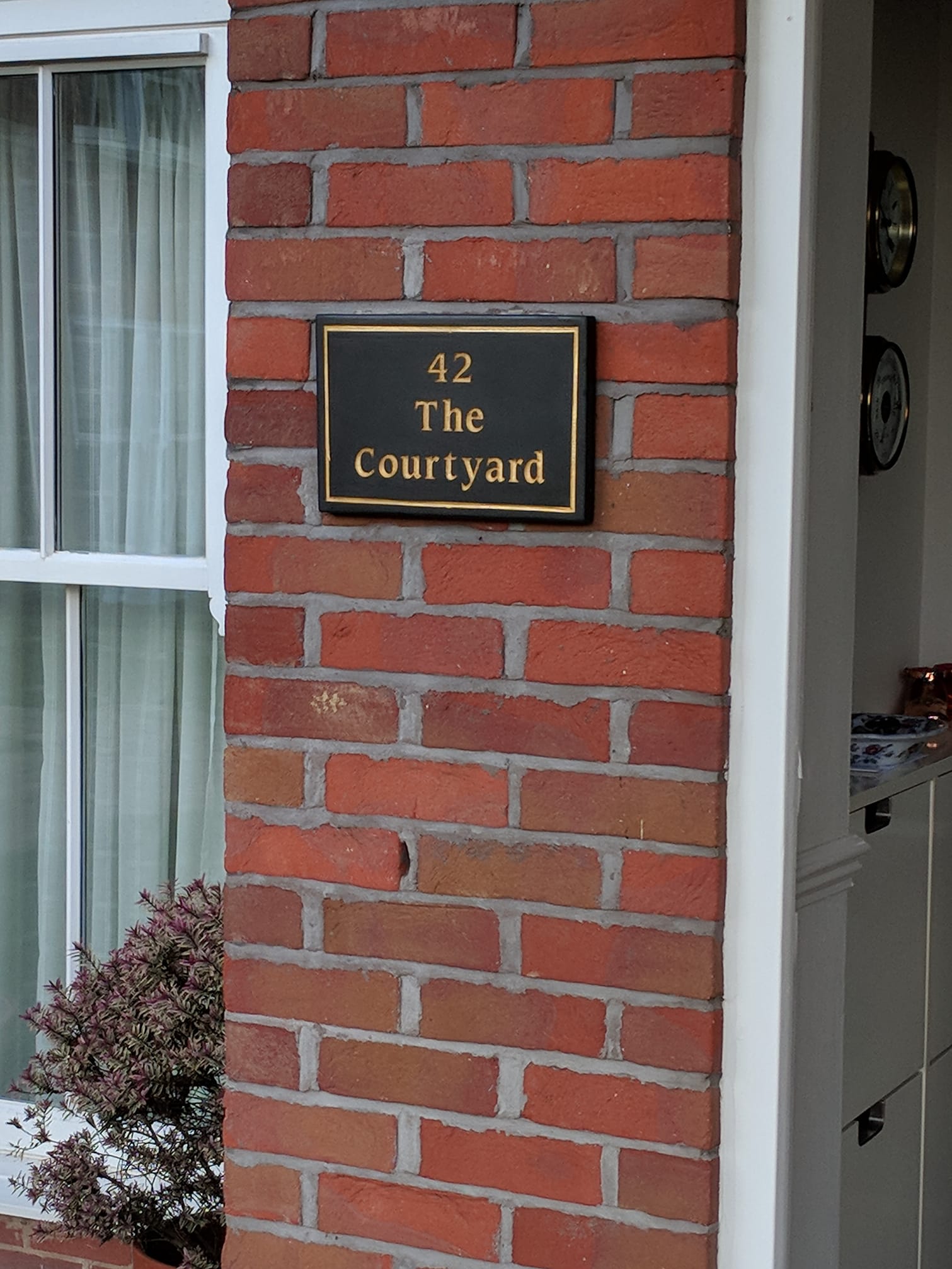Nice and simple slate plaque supply to a customer in Cheshire with gold lettering to help stand out this was then sealed to help protect against the weather. North Wales, North West, Wirral, Liverpool & Cheshire UK